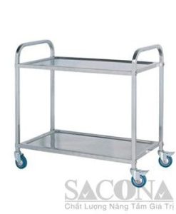 XE ĐẨY INOX 2 TẦNG ỐNG VUÔNG