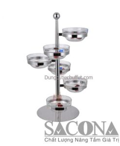 GIÁ THỦY TINH ĐỂ CHÉN 6 TẦNG ĐẾ XOAY ĐƯỢC Model / Mã hàng : SNC520504