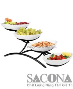 GIÁ BUFFET TRANG TRÍ 4 TẦNG TÔ THỦY TINH Model / Mã hàng : SNC520516