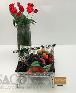 Bộ chân đế và khay inox trưng bày thức ăn SN#524303