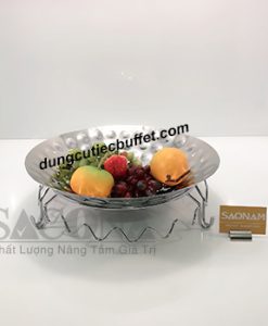 Bộ chân đế và dĩa tròn inox trưng bày thức ăn SN#524304