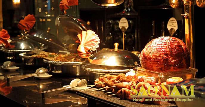 Đèn hâm nóng thức ăn nhà hàng Cham Charm