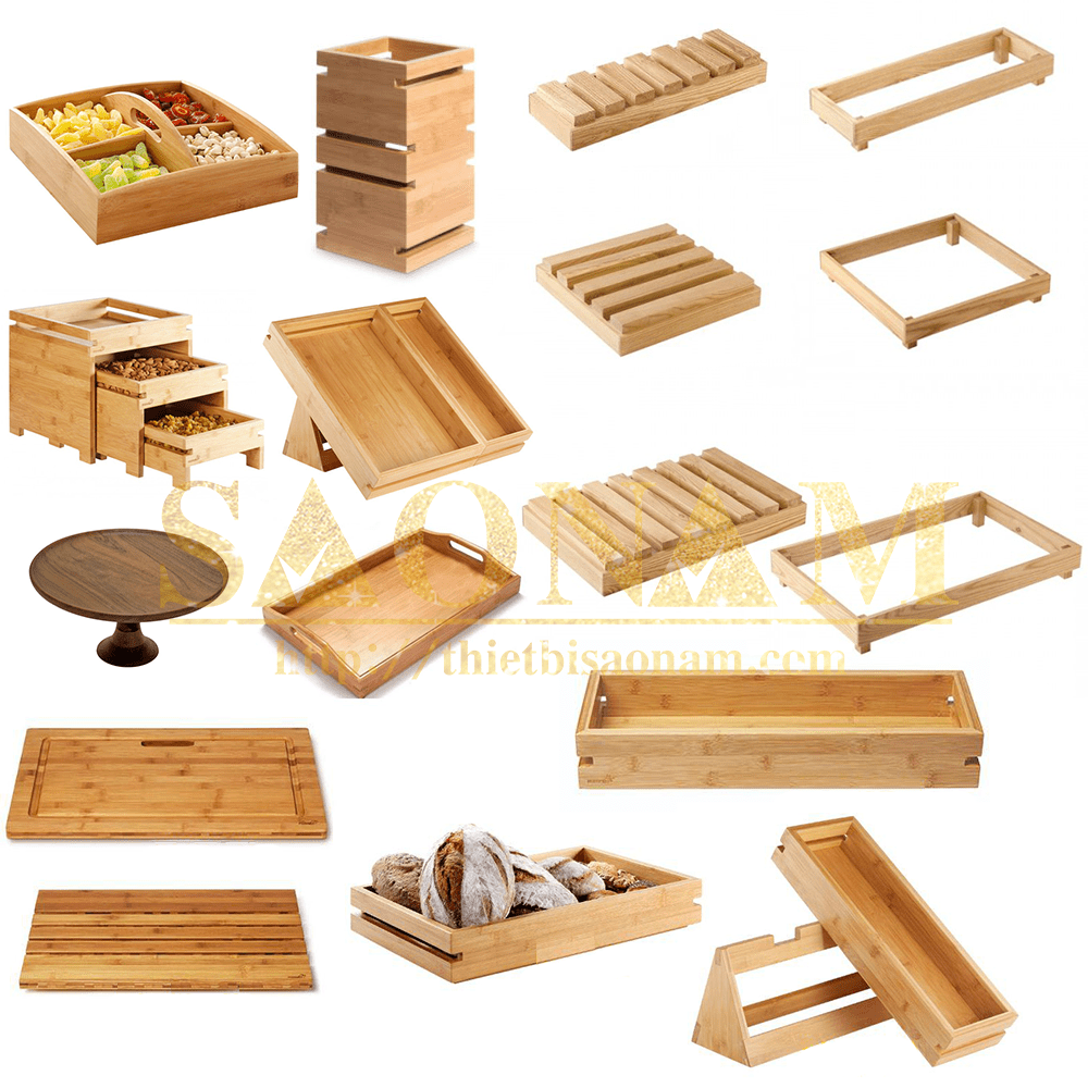 Giá, Kệ, Khay Gỗ Trưng Bày Thức Ăn – Vẻ Đẹp Tự Nhiên Cho Bàn Tiệc Buffet Sang Trọng