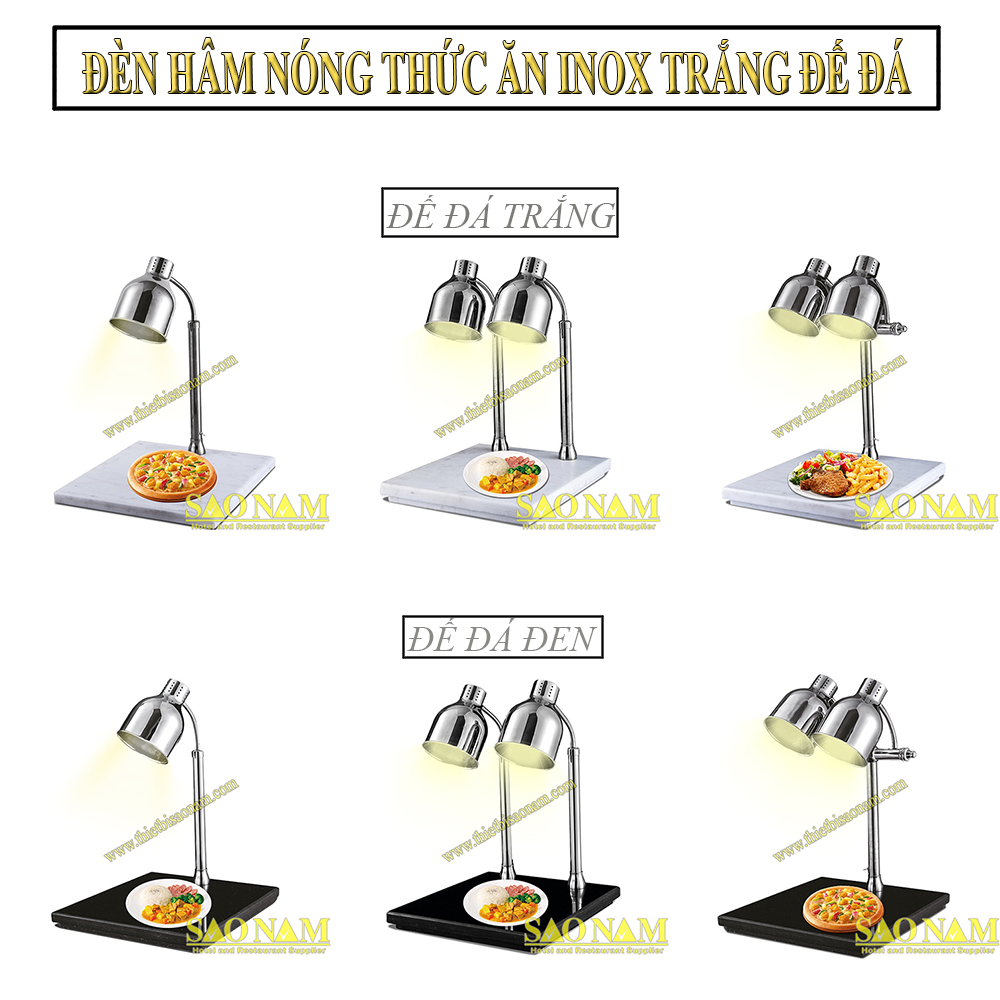 Đèn hâm đế đá inox trắng: Giải pháp giữ nóng tinh tế cho bàn tiệc buffet