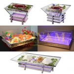 Cung cấp khay trưng bày thức ăn buffet, dụng cụ decor tiệc buffet giá rẻ Chậu thủy tinh trưng bày thức ăn buffet