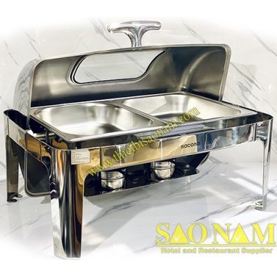 Nồi hâm buffet nắp kính hâm cơm chiên dương châu