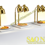BỘ BA ĐÈN HÂM NÓNG THỨC ĂN INOX MẠ VÀNG ĐẾ ĐÁ TRẮNG SN#520812 – SN#520814 – SN#520813