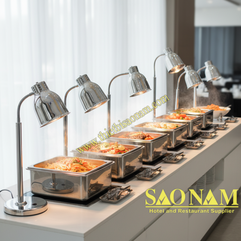 BỘ ĐÔI ĐÈN HÂM NÓNG THỨC ĂN INOX SN#520801 – SN#520802