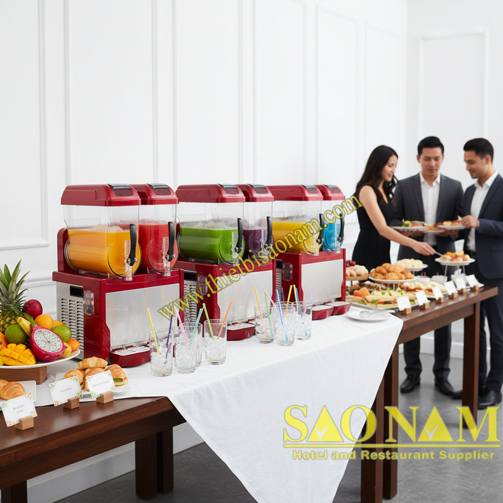 Bộ ba máy tạo slush đá tuyết cao cấp với ba phiên bản: 1 hộc SN#520356, 2 hộc SN#520357 và 3 hộc SN#520358