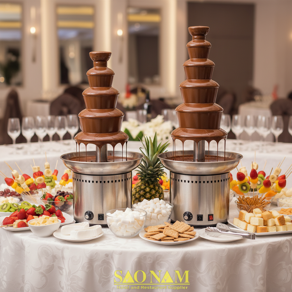 Bộ đôi tháp phun chocolate siêu lớn với hai phiên bản: 6 tầng SN#520202 và 7 tầng SN#520201