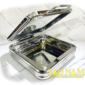 SN#520025 – Nồi hâm hình vuông nắp kính dùng bếp từ