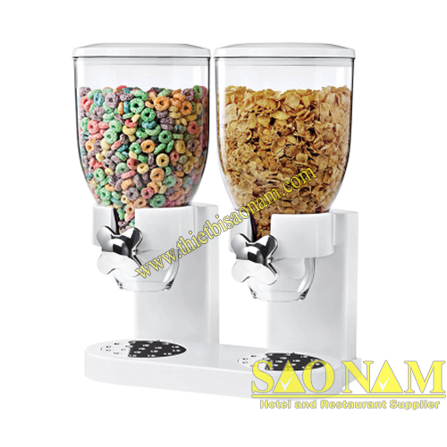 SN#520621 – Bình đựng ngũ cốc đôi màu trắng