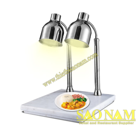 SN#520810/1 – Đèn hâm nóng 2 bóng rời inox đế đá trắng