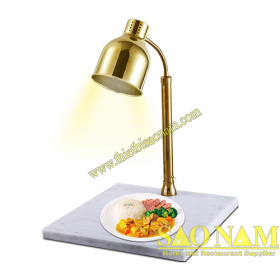 SN#520812 – Đèn hâm nóng 1 bóng inox mạ vàng đế đá trắng