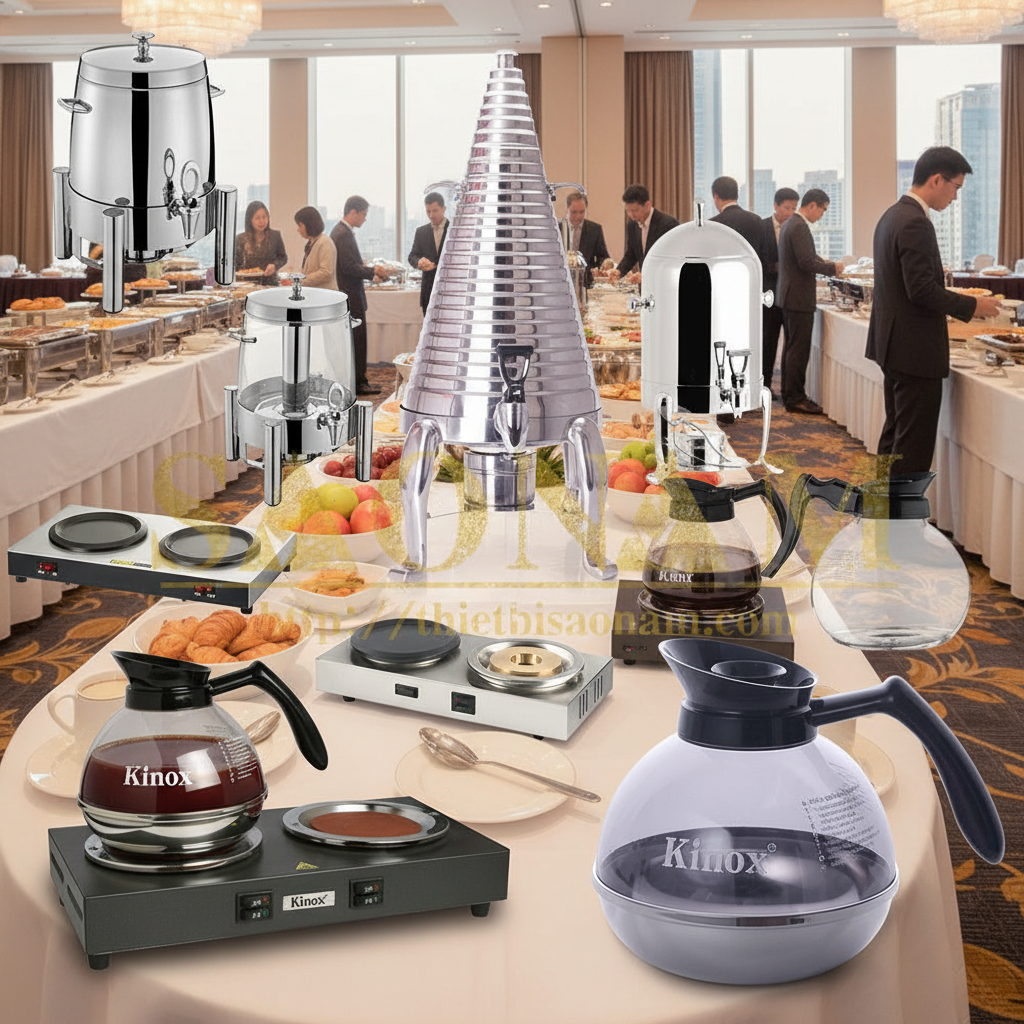 Bình và bếp hâm cafe 