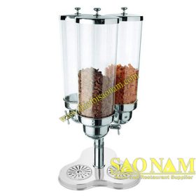 Bình đựng ngũ cốc 3 ngăn inox: Giải pháp hoàn hảo cho bữa sáng buffet đa dạng