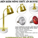 Đèn hâm inox vàng 2 bóng đế đá: Khi sự sang trọng hội tụ cùng công năng